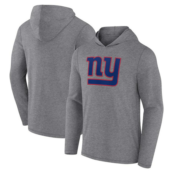 Men's New York Giants Heather Gray Primary Logo Long Sleeve Hoodie